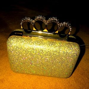 Sparkly Gold Knuckle Clutch